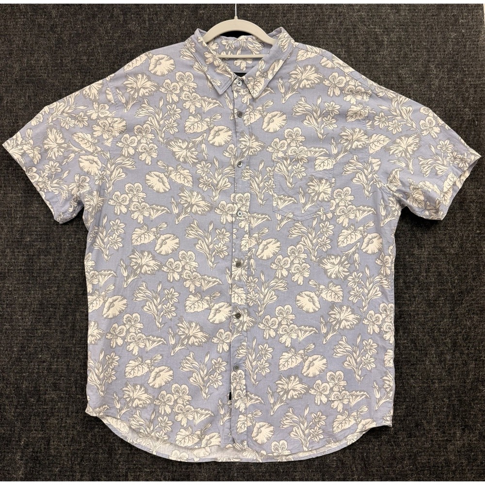 Rails Carson Men's Floral Short Sleeve Button-Down Shirt Blue White Size XL